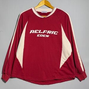 Aelfric Eden Oversized Sweatshirt Mens Size Medium Fleece Red Skate Surf Y2K